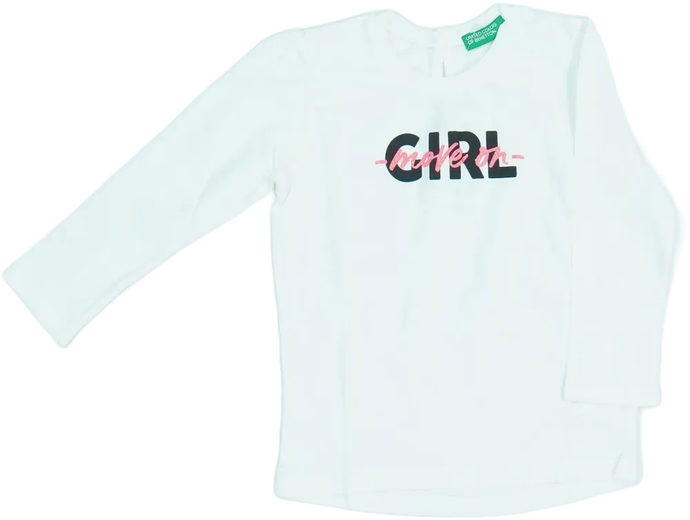 Fehér Benetton Hosszú ujjú felső EU 92 / UK 2 év / US 2T