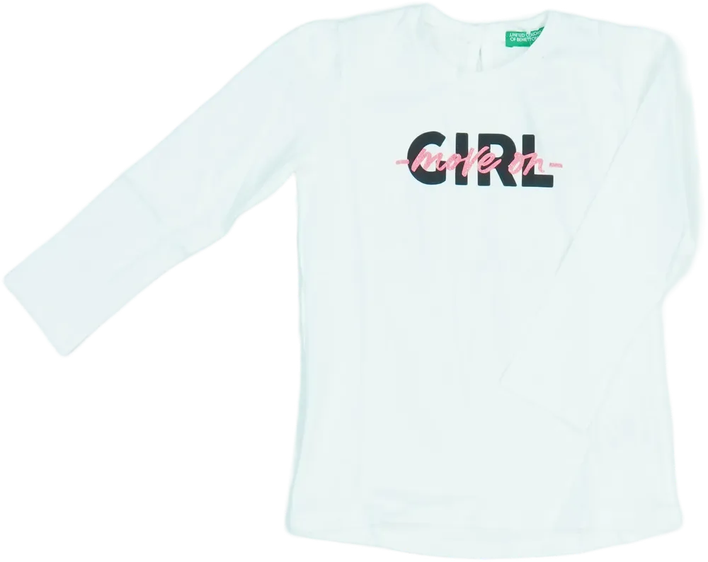 Fehér Benetton Hosszú ujjú felső EU 104 / UK 4 év / US 4T/XS