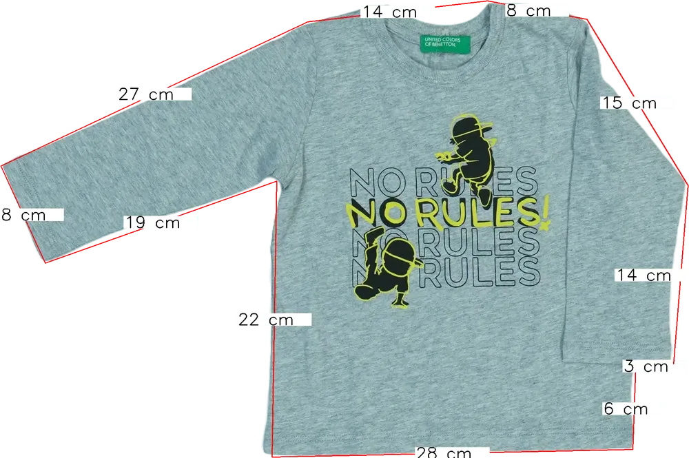 Szürke Benetton Hosszú ujjú felső EU 80 / UK 9-12 hónap / US 12 hónap