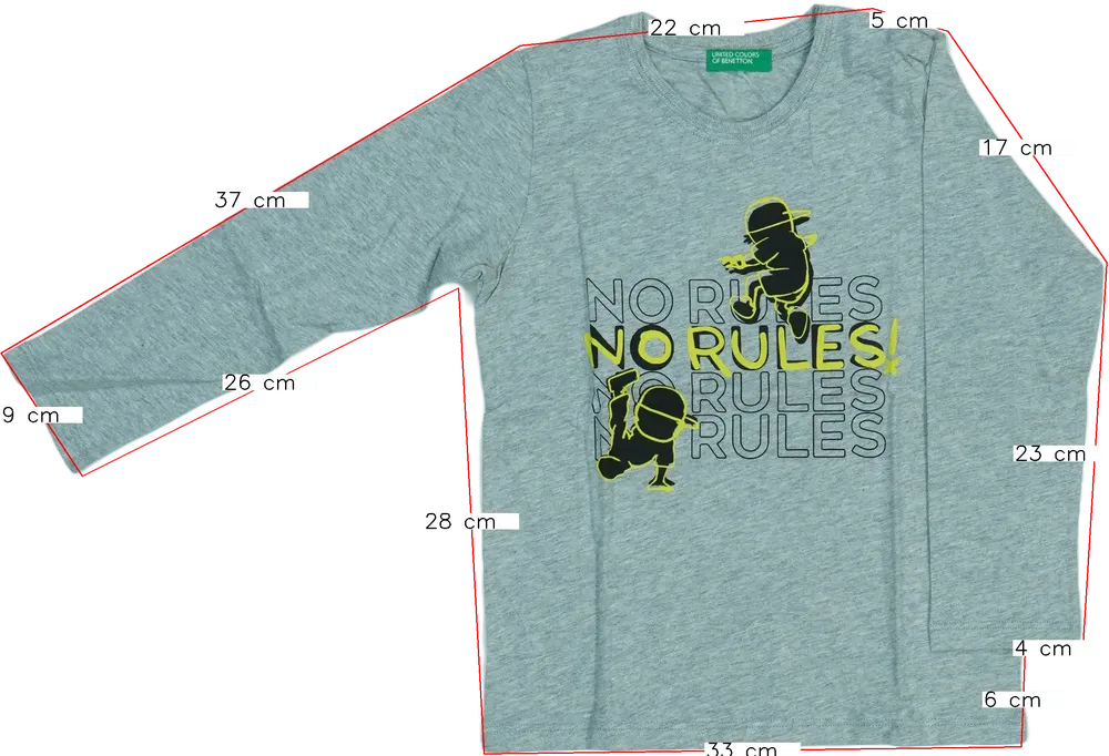 Szürke Benetton Hosszú ujjú felső EU 104 / UK 4 év / US 4T/XS