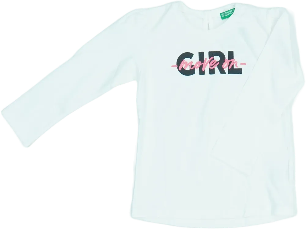 Fehér Benetton Hosszú ujjú felső EU 98 / UK 3 év / US 3T