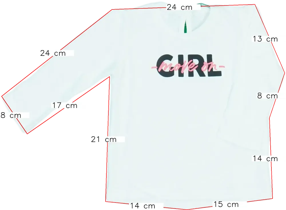 Fehér Benetton Hosszú ujjú felső EU 74 / UK 6-9 hónap / US 6-9 hónap