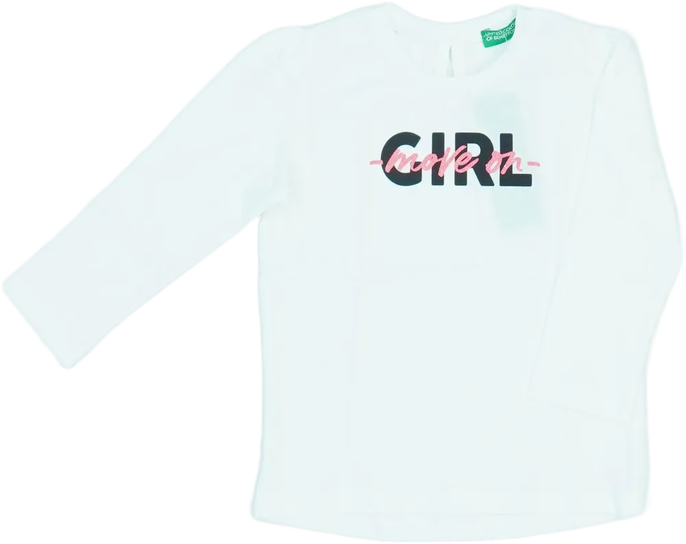 Fehér Benetton Hosszú ujjú felső EU 86 / UK 12-18 hónap / US 18 hónap