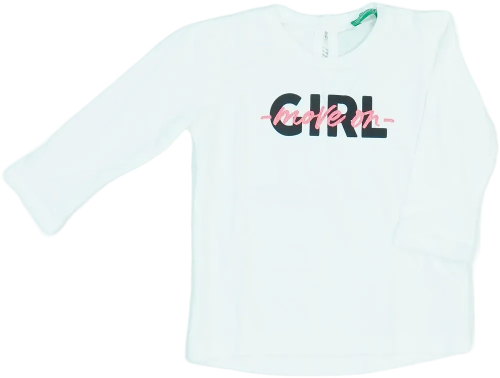 Fehér Benetton Hosszú ujjú felső EU 68 / UK 3-6 hónap / US 3-6 hónap