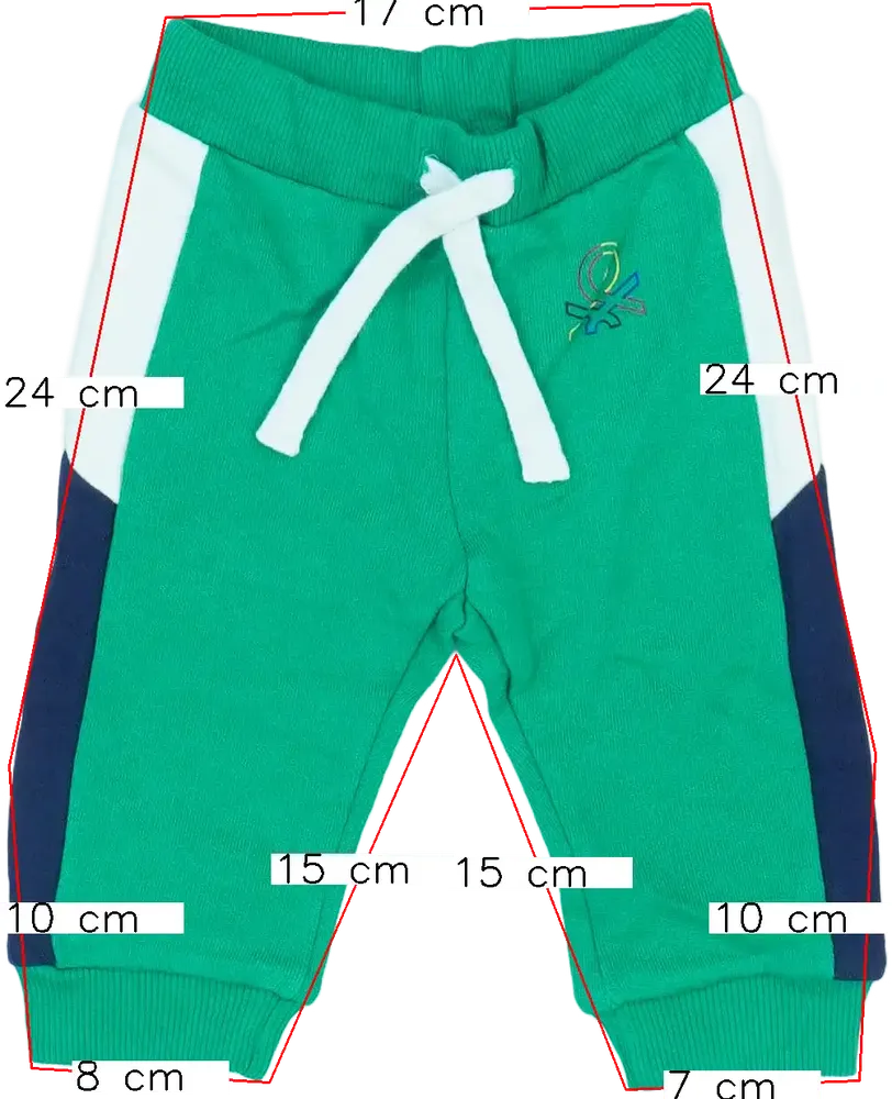 Zöld Benetton Melegítőnadrág EU 68 / UK 3-6 hónap / US 3-6 hónap