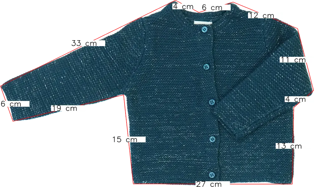 Kék Gocco Kardigán EU 68 / UK 3-6 hónap / US 3-6 hónap