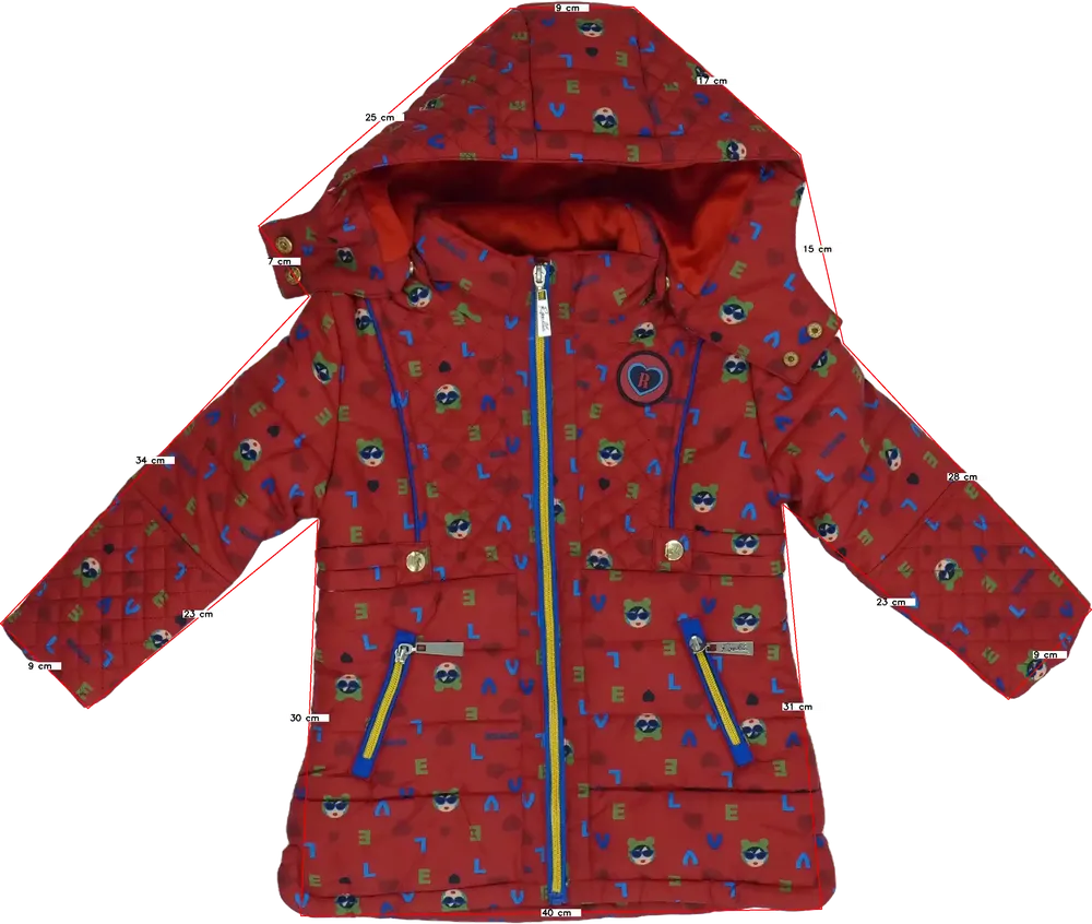 Piros Rosalita Télikabát EU 104 / UK 4 év / US 4T/XS