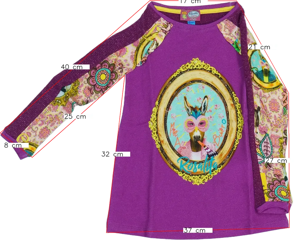 Lila Rosalita Hosszú ujjú felső EU 104 / UK 4 év / US 4T/XS