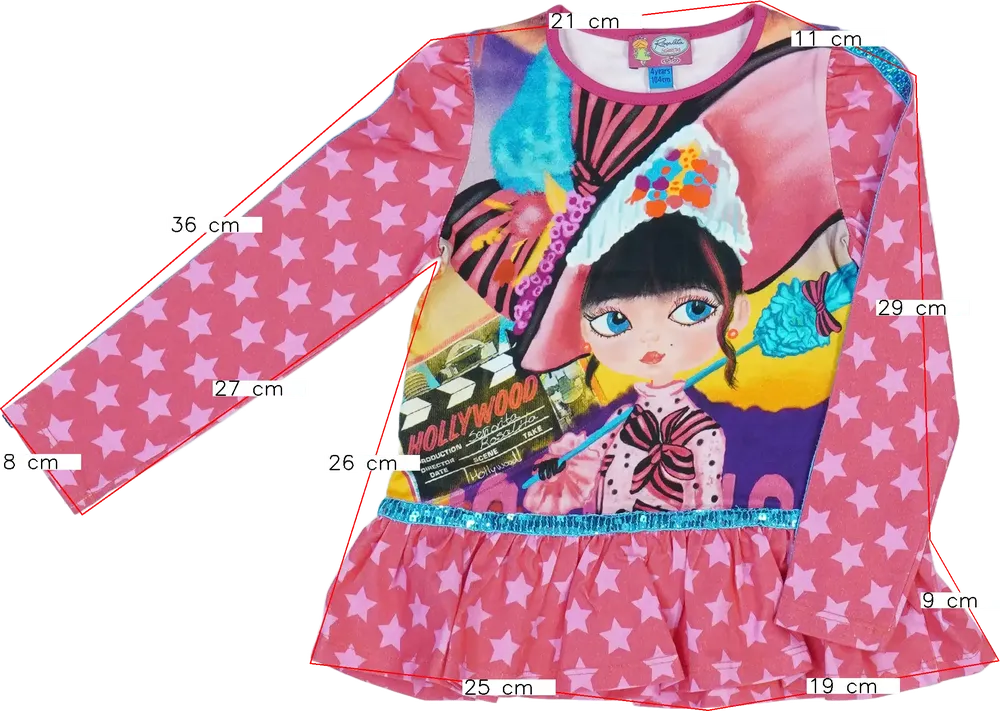 Többszínű Rosalita Hosszú ujjú felső EU 104 / UK 4 év / US 4T/XS