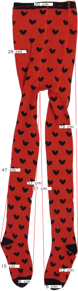 Piros Rosalita Harisnya EU 152 / UK 12 év / US 12 év/L