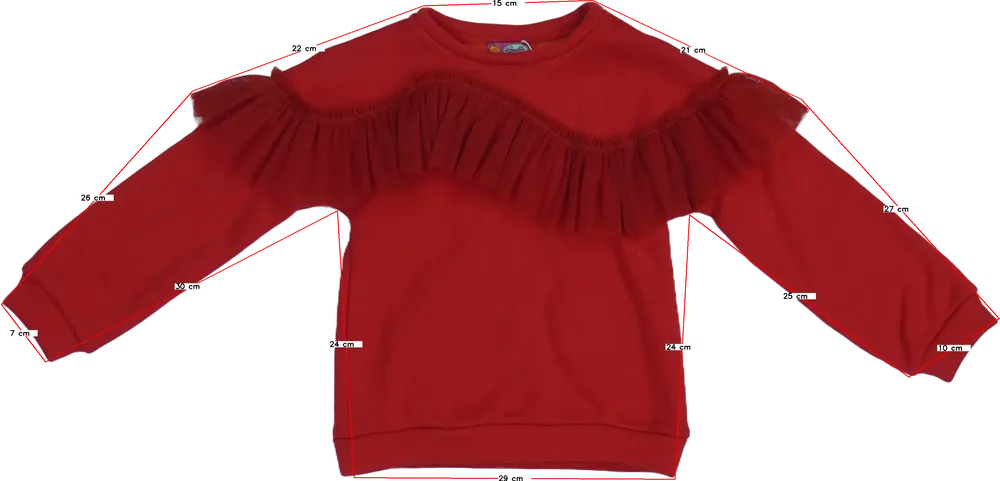 Piros Rosalita Pulóver EU 104 / UK 4 év / US 4T/XS