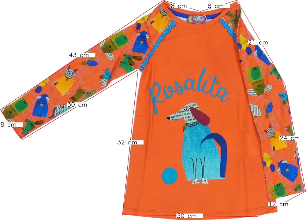 Sárga (narancs) Rosalita Hosszú ujjú felső EU 98 / UK 3 év / US 3T