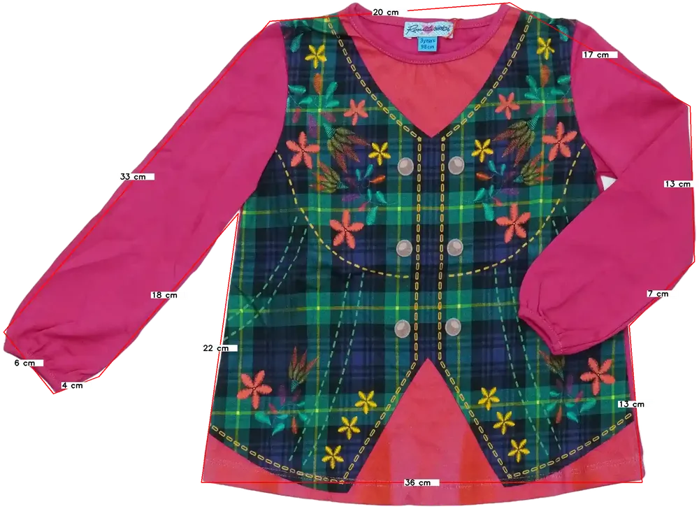 Rózsaszín Rosalita Hosszú ujjú felső EU 98 / UK 3 év / US 3T