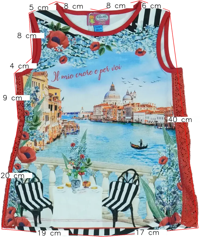 Piros Rosalita Tunika EU 98 / UK 3 év / US 3T