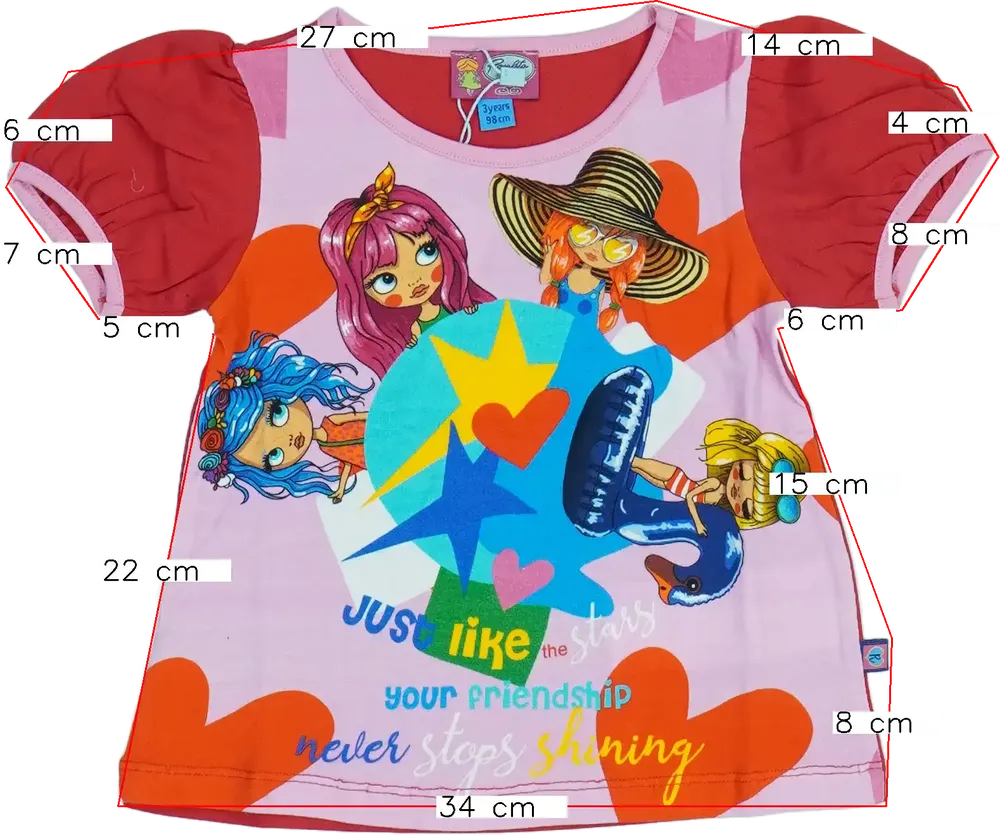 Piros Rosalita Tunika EU 98 / UK 3 év / US 3T