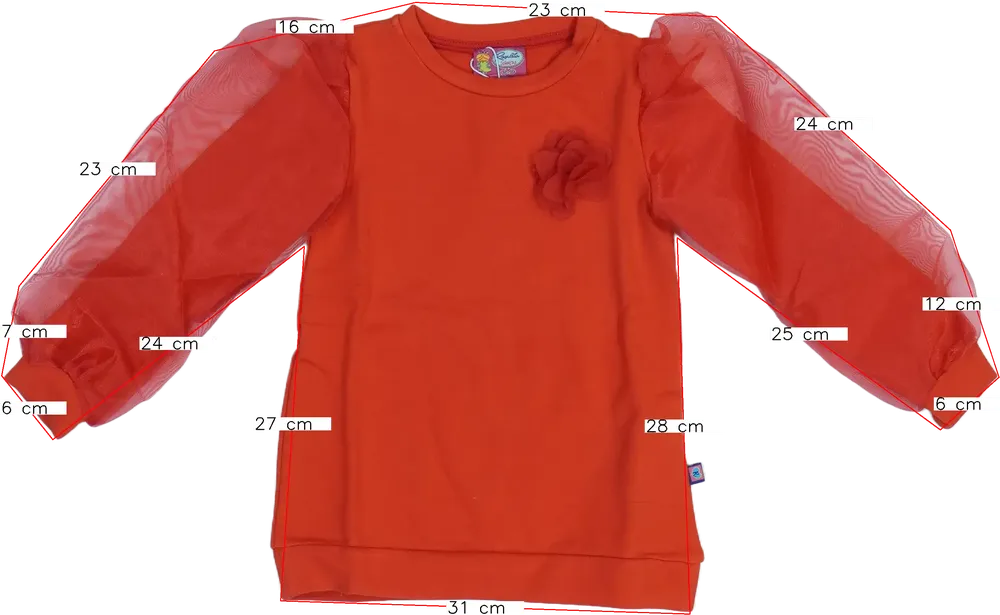 Piros Rosalita Pulóver EU 104 / UK 4 év / US 4T/XS