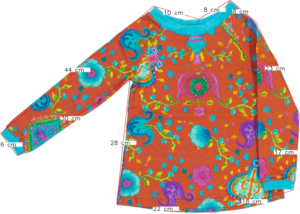 Piros Rosalita Hosszú ujjú felső EU 104 / UK 4 év / US 4T/XS