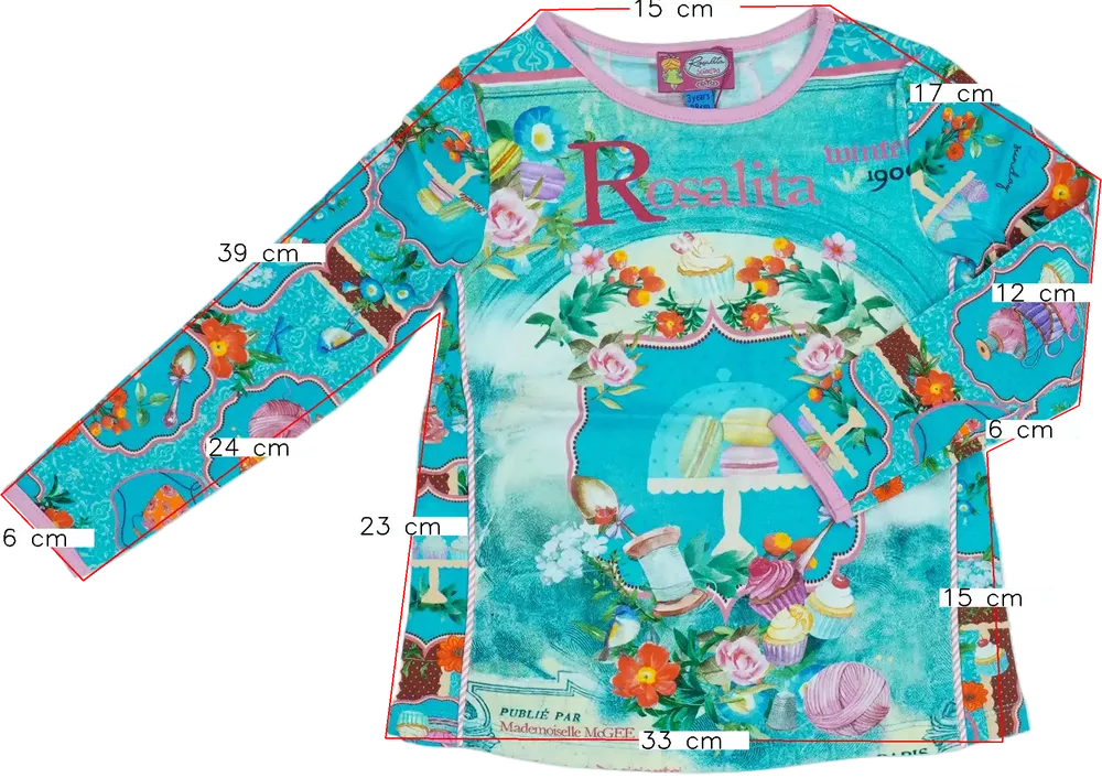 Kék Rosalita Hosszú ujjú felső EU 98 / UK 3 év / US 3T