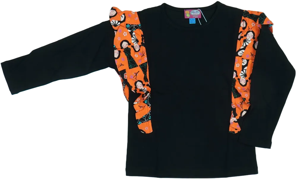 Fekete Rosalita Hosszú ujjú felső EU 104 / UK 4 év / US 4T/XS