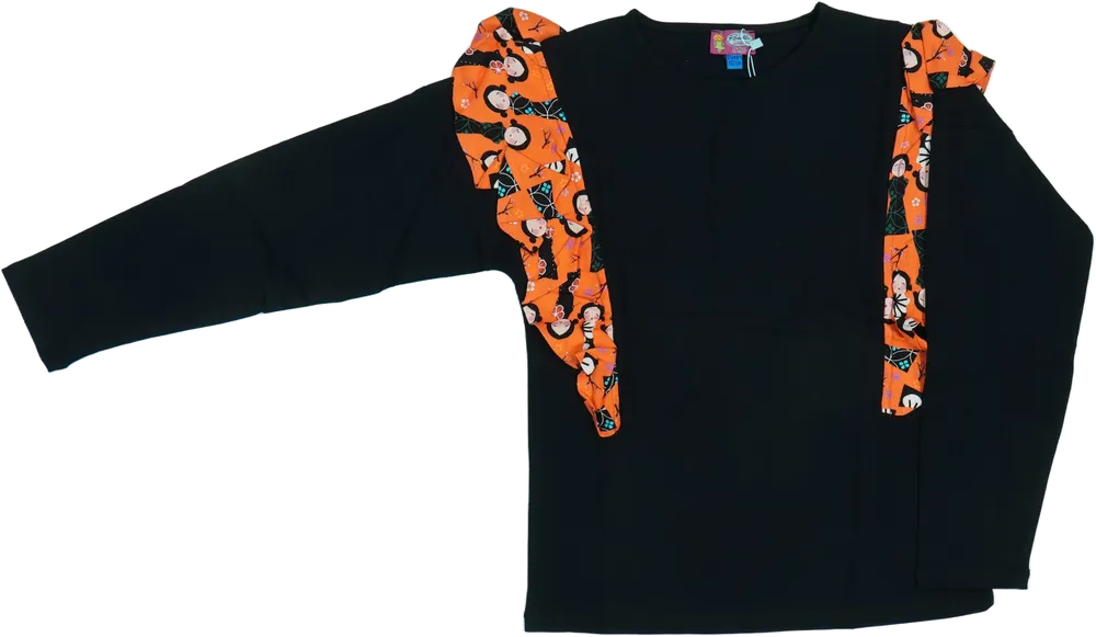 Fekete Rosalita Hosszú ujjú felső EU 152 / UK 12 év / US 12 év/L