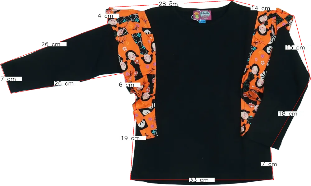 Fekete Rosalita Hosszú ujjú felső EU 98 / UK 3 év / US 3T