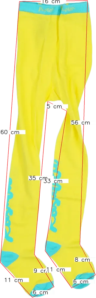 Sárga Rosalita Harisnya EU 110 / UK 5 év / US 5 év/XS