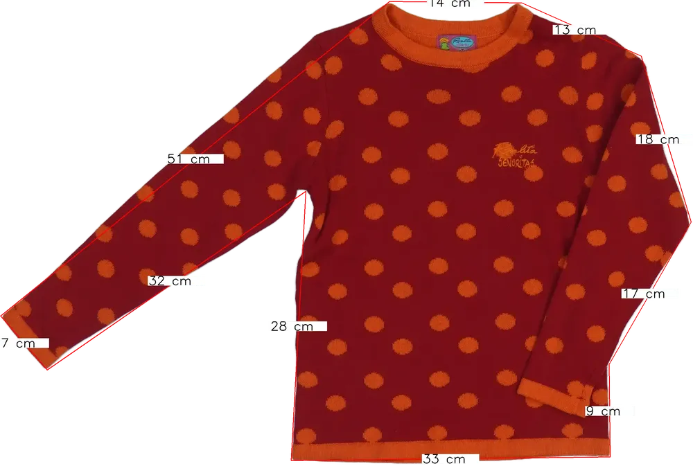 Piros Rosalita Kötött pulcsi EU 116 / UK 6 év / US 6 év/S