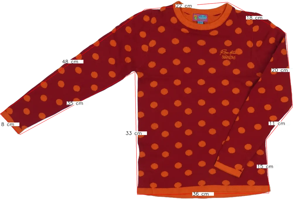 Piros Rosalita Kötött pulcsi EU 140 / UK 10 év / US 10 év/L