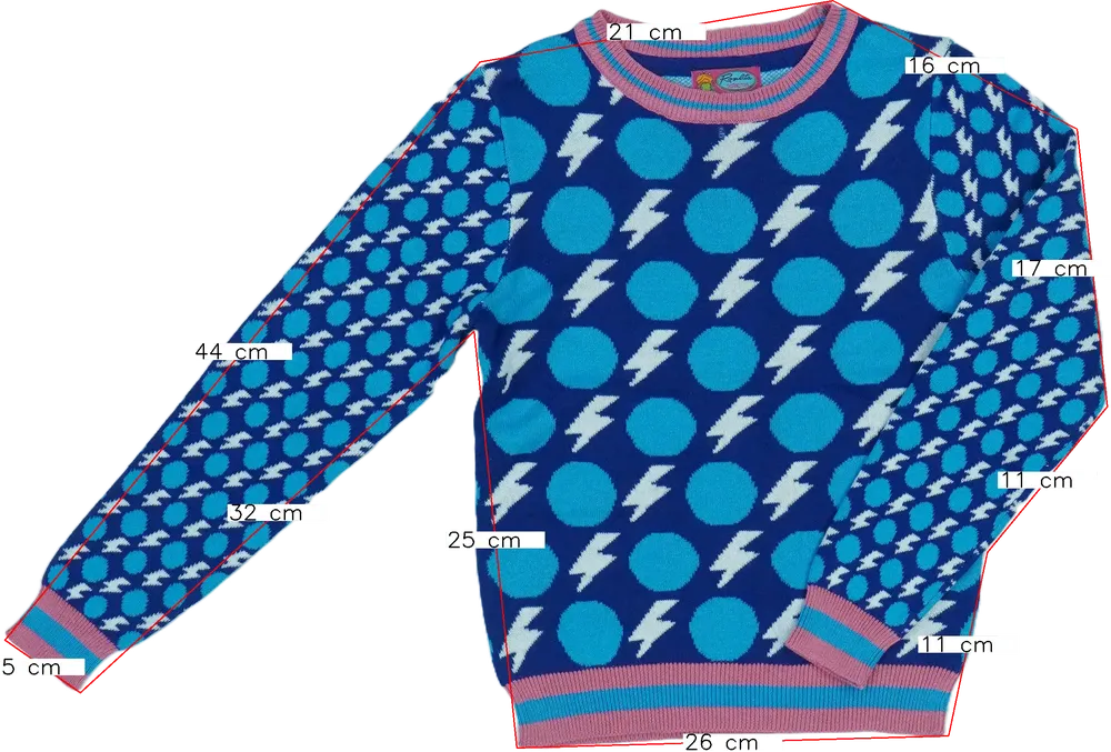 Kék Rosalita Kötött pulcsi EU 110 / UK 5 év / US 5 év/XS