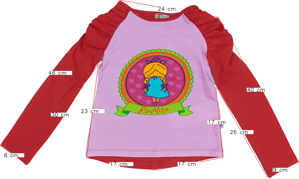 Rózsaszín Rosalita Hosszú ujjú felső EU 104 / UK 4 év / US 4T/XS