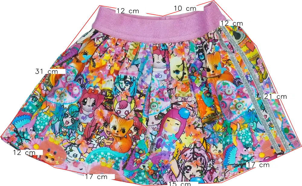 Többszínű Rosalita Szoknya EU 110 / UK 5 év / US 5 év/XS