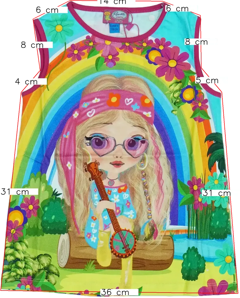 Többszínű Rosalita Tunika EU 116 / UK 6 év / US 6 év/S