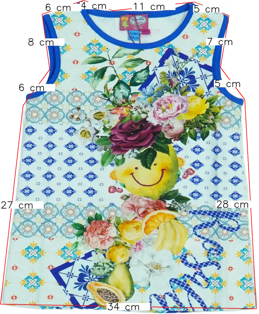 Kék Rosalita Tunika EU 104 / UK 4 év / US 4T/XS