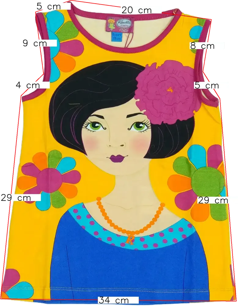 Sárga Rosalita Tunika EU 116 / UK 6 év / US 6 év/S