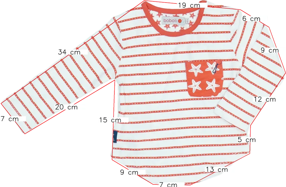 Piros Boboli Hosszú ujjú felső EU 80 / UK 9-12 hónap / US 12 hónap