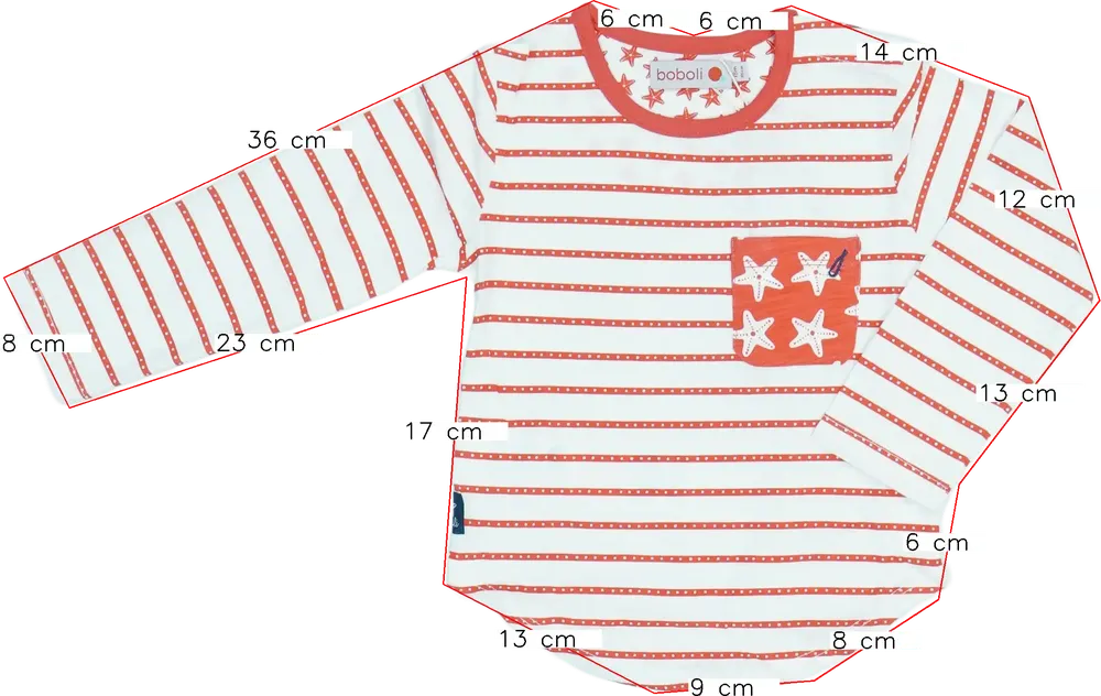 Piros Boboli Hosszú ujjú felső EU 86 / UK 12-18 hónap / US 18 hónap