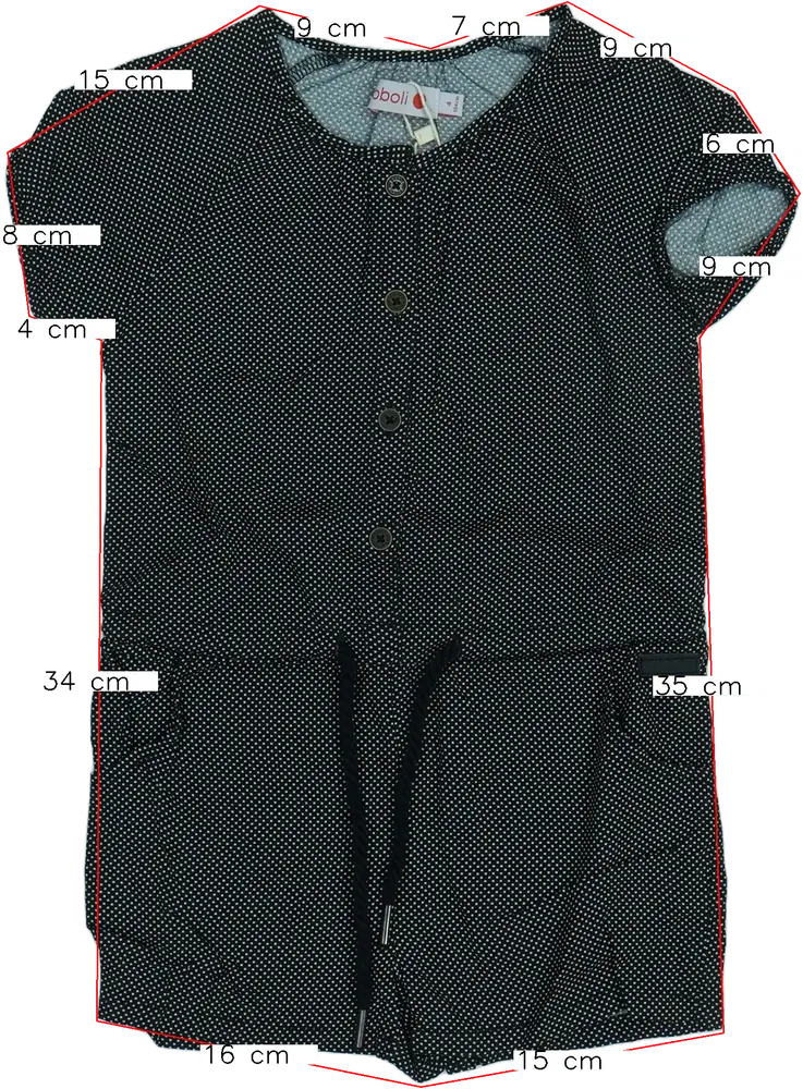 Fekete Boboli Playsuit / Jumpsuit EU 104 / UK 4 év / US 4T/XS