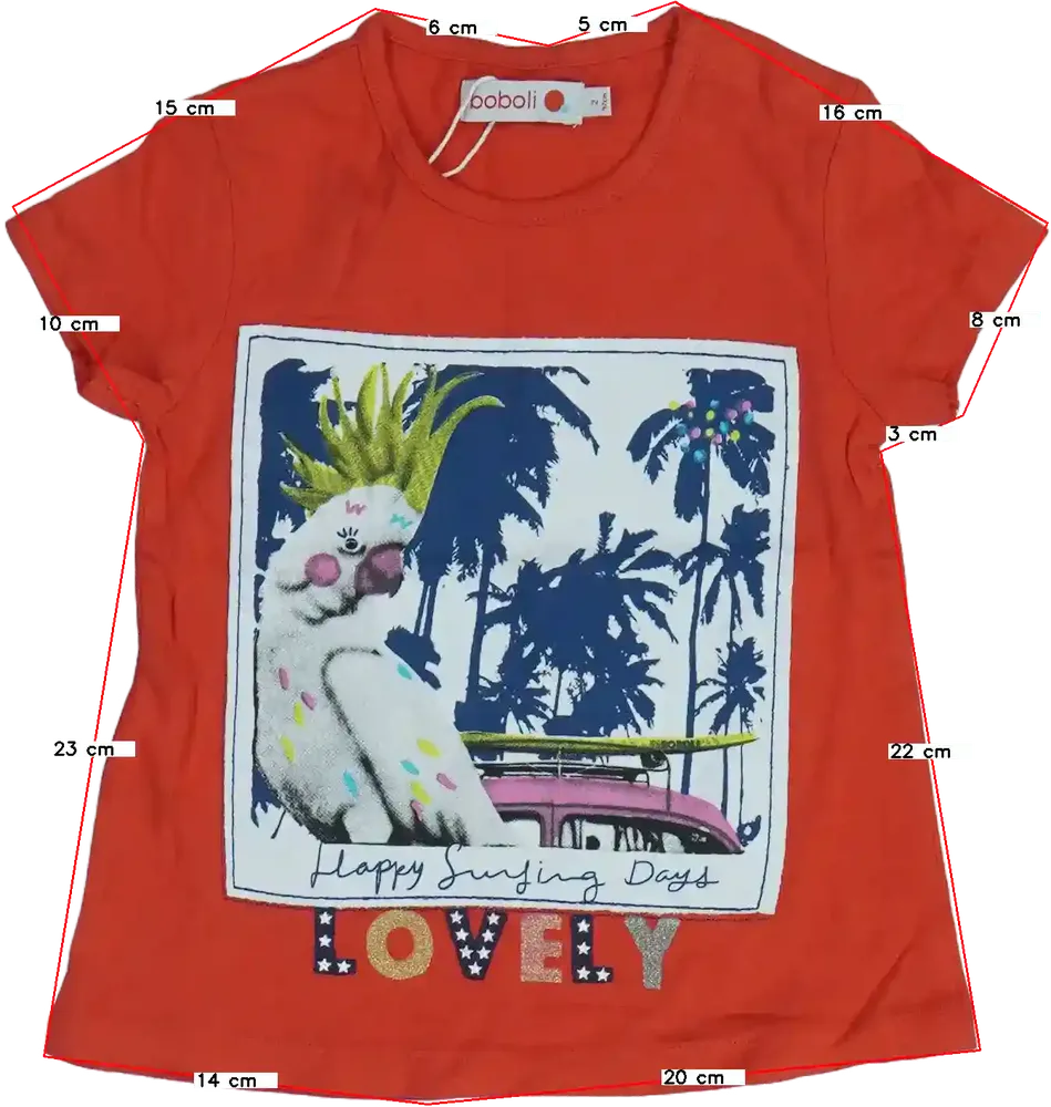 Piros Boboli Póló EU 92 / UK 2 év / US 2T