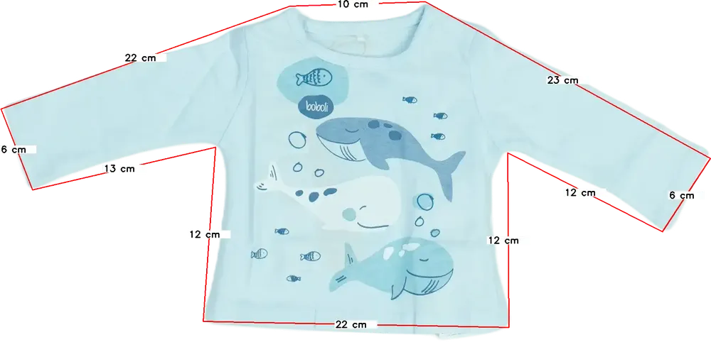 Kék Boboli Hosszú ujjú felső EU 50 / UK Újszülött / US Újszülött