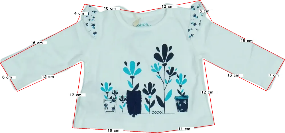 Fehér Boboli Hosszú ujjú felső EU 56 / UK Újszülött / US Újszülött