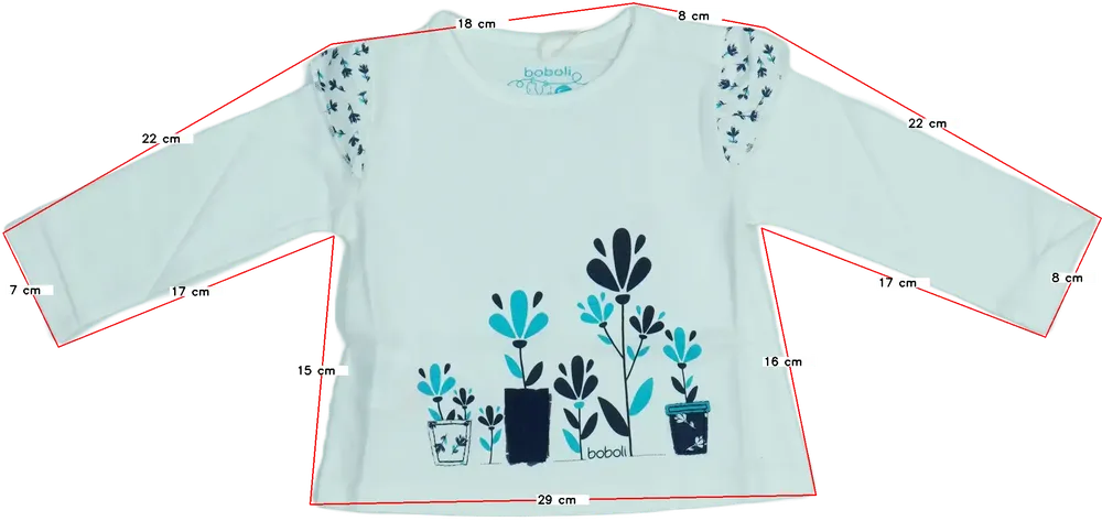 Fehér Boboli Hosszú ujjú felső EU 68 / UK 3-6 hónap / US 3-6 hónap