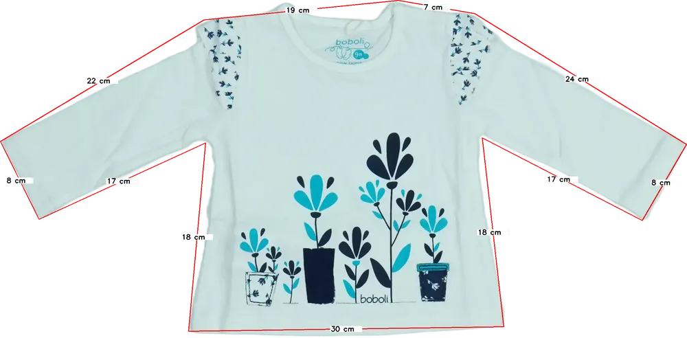 Fehér Boboli Hosszú ujjú felső EU 74 / UK 6-9 hónap / US 6-9 hónap