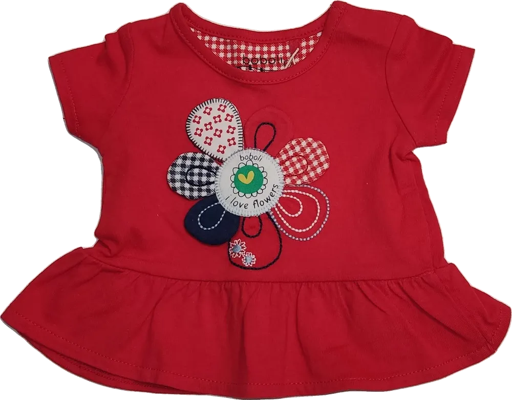 Piros Boboli Póló EU 50 / UK Újszülött / US Újszülött