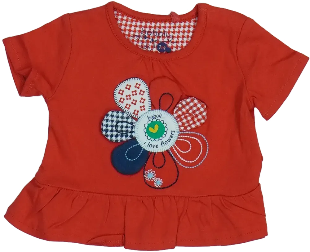 Piros Boboli Póló EU 56 / UK Újszülött / US Újszülött