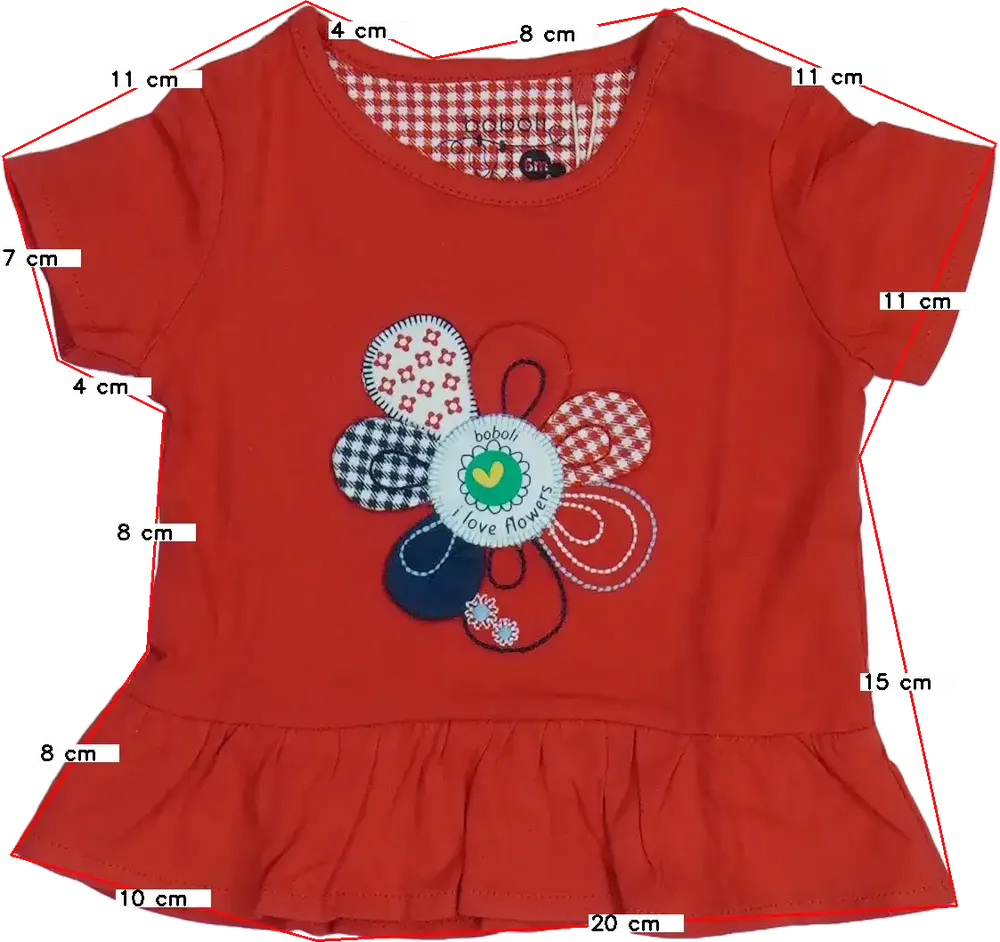 Piros Boboli Póló EU 68 / UK 3-6 hónap / US 3-6 hónap