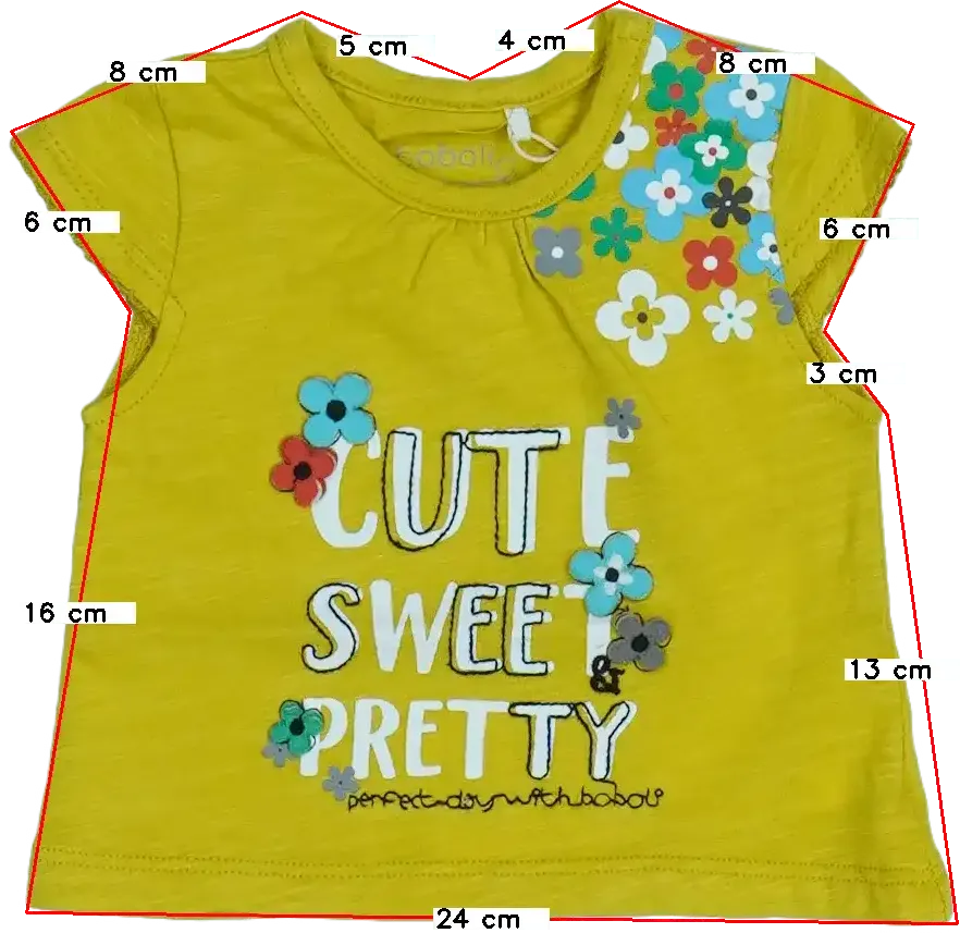 Sárga Boboli Póló EU 56 / UK Újszülött / US Újszülött