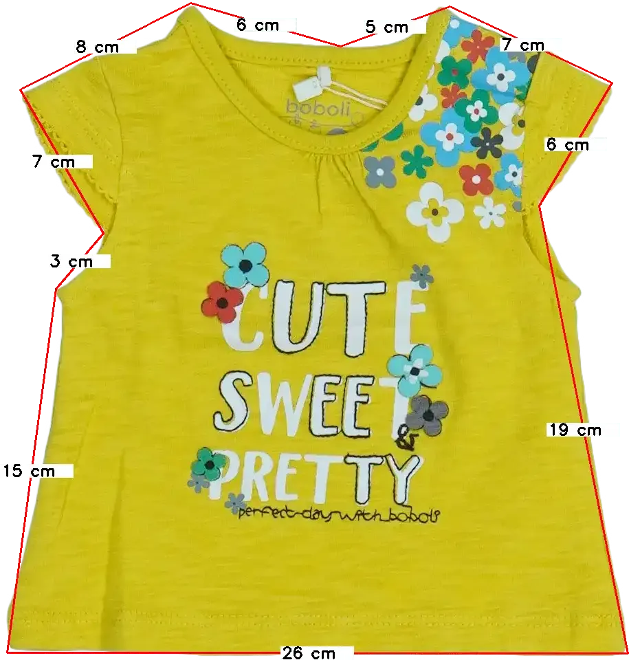 Sárga Boboli Póló EU 62 / UK 0-3 hónap / US 0-3 hónap