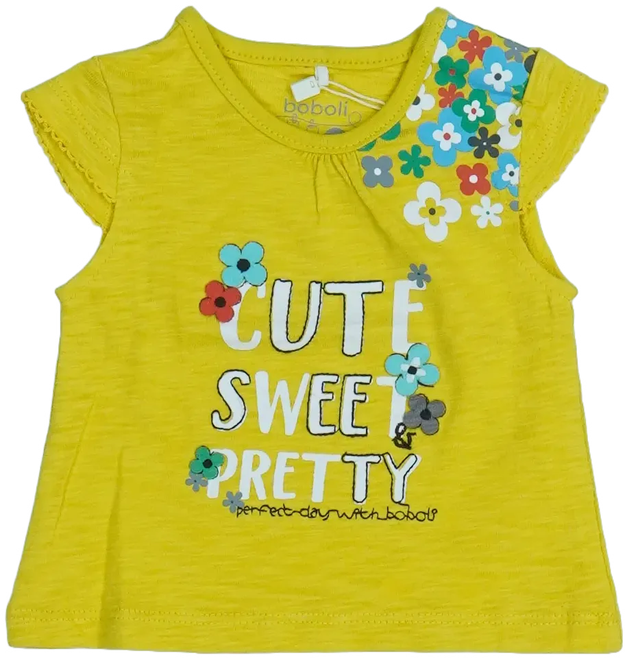 Sárga Boboli Póló EU 62 / UK 0-3 hónap / US 0-3 hónap