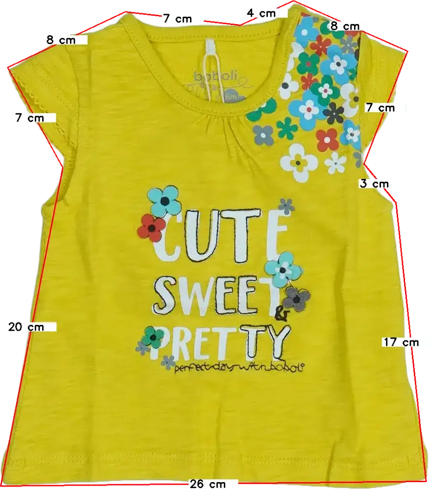 Sárga Boboli Póló EU 68 / UK 3-6 hónap / US 3-6 hónap