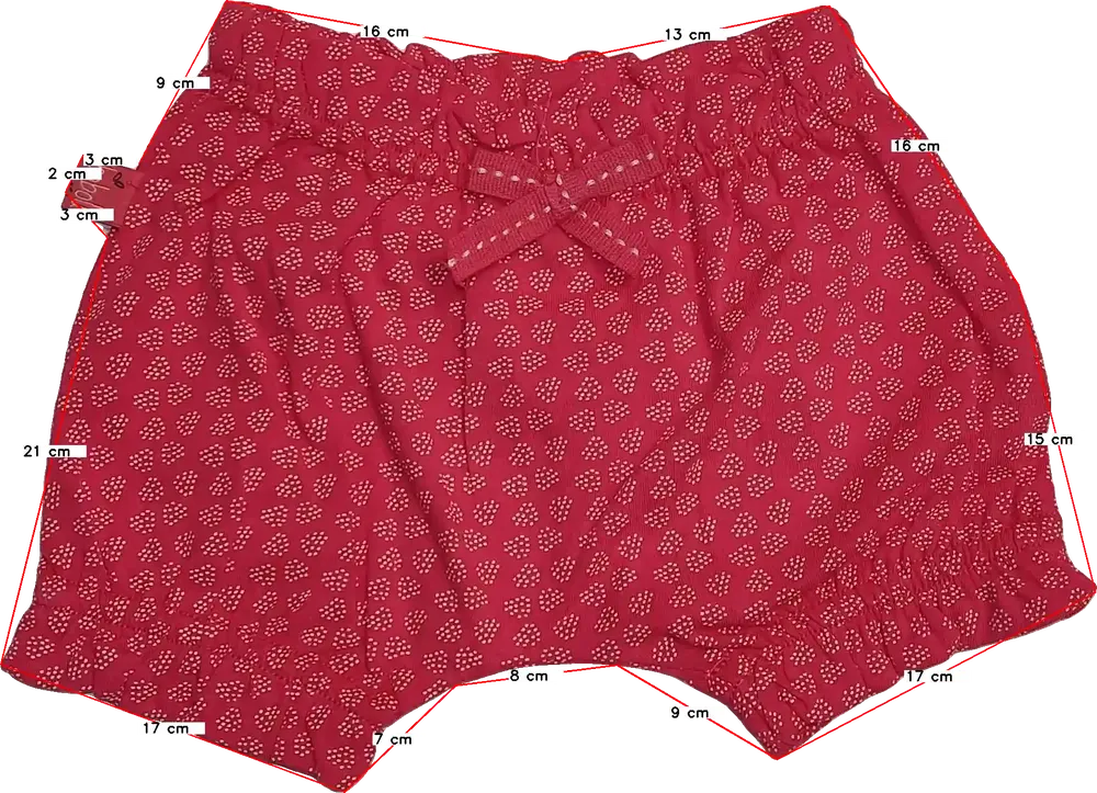 Piros Boboli Rövidnadrág EU 56 / UK Újszülött / US Újszülött